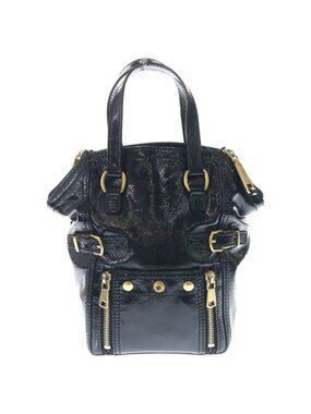 Saint Laurent Paris Mini Downtown Handbag Black Patent Leather Gold